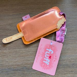 Fluff orange metallic popsicle new luggage tag!
